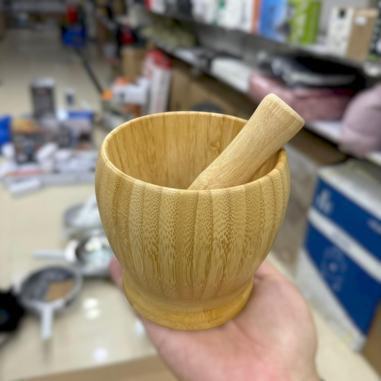 Bamboo Spice Masher with Stick