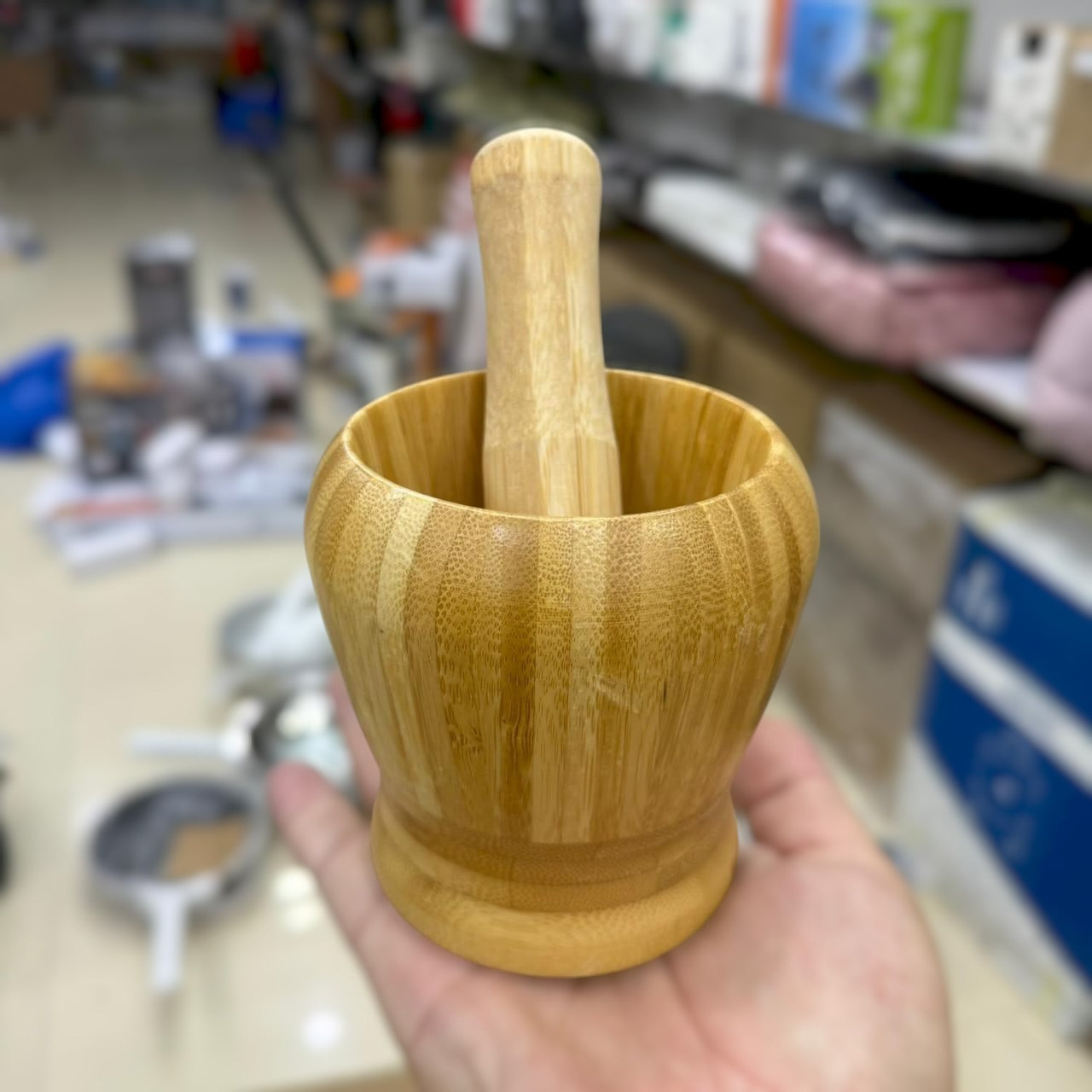 Bamboo Spice Masher with Stick