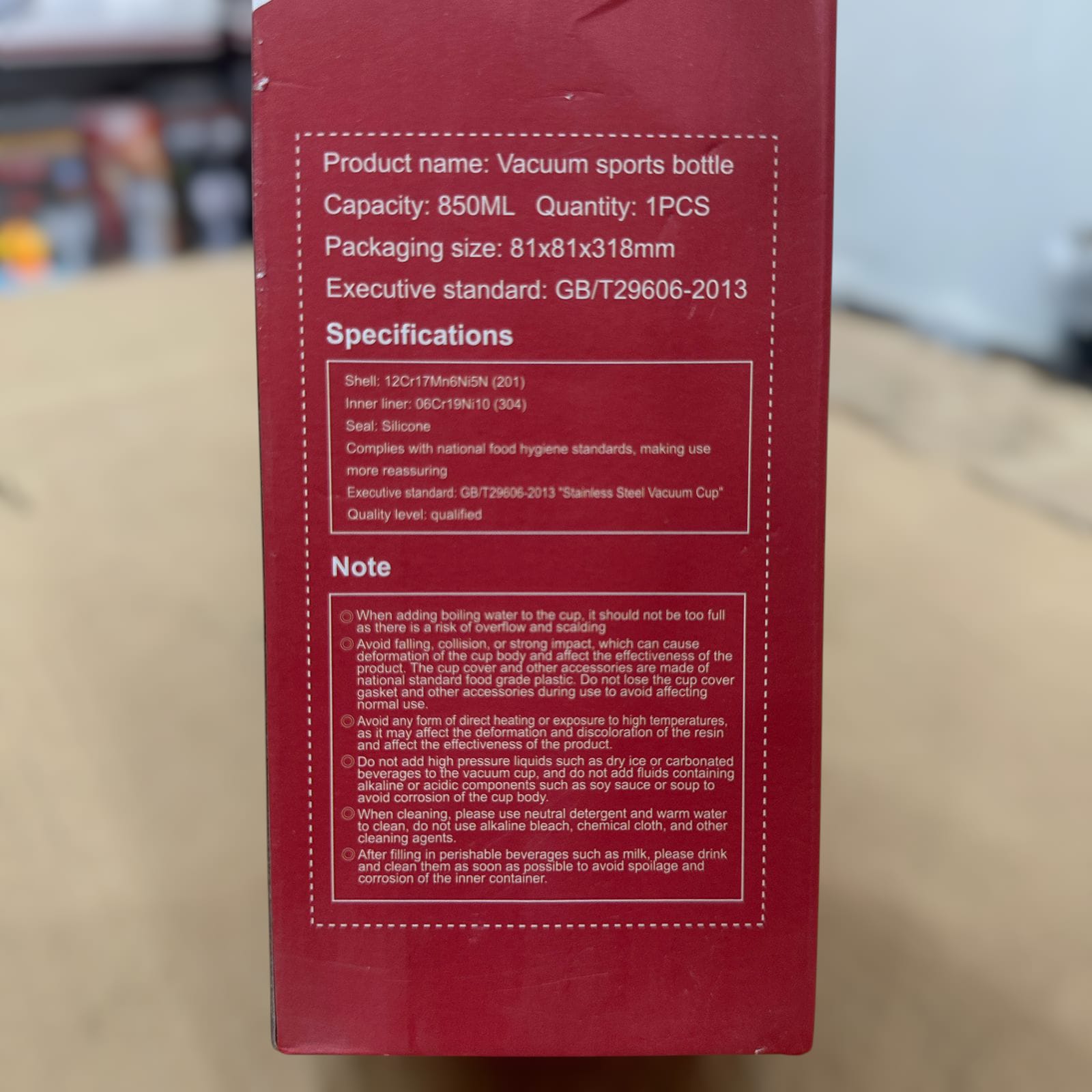 All Steel Sports Water Bottle 850ml