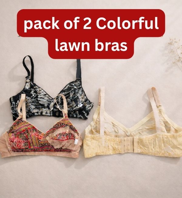 Pack of 3 Colorful Lawn Bra's